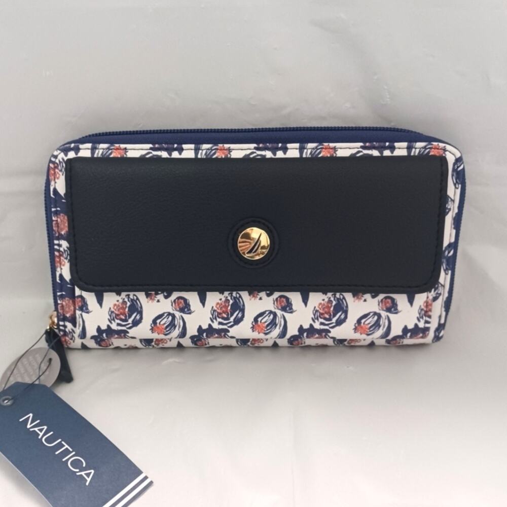 Nautica Ocean Organizer Watercolor Floral Wallet